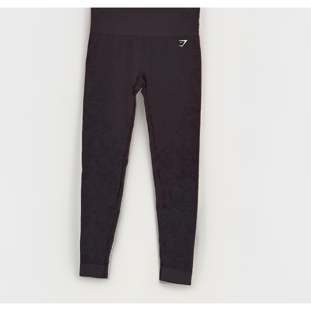Gymshark Leggings Women S Black Pattern High Rise Seamless Energy Waist Yoga - Picture 2 of 4